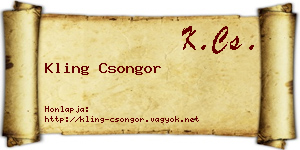Kling Csongor névjegykártya