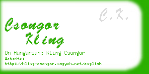 csongor kling business card